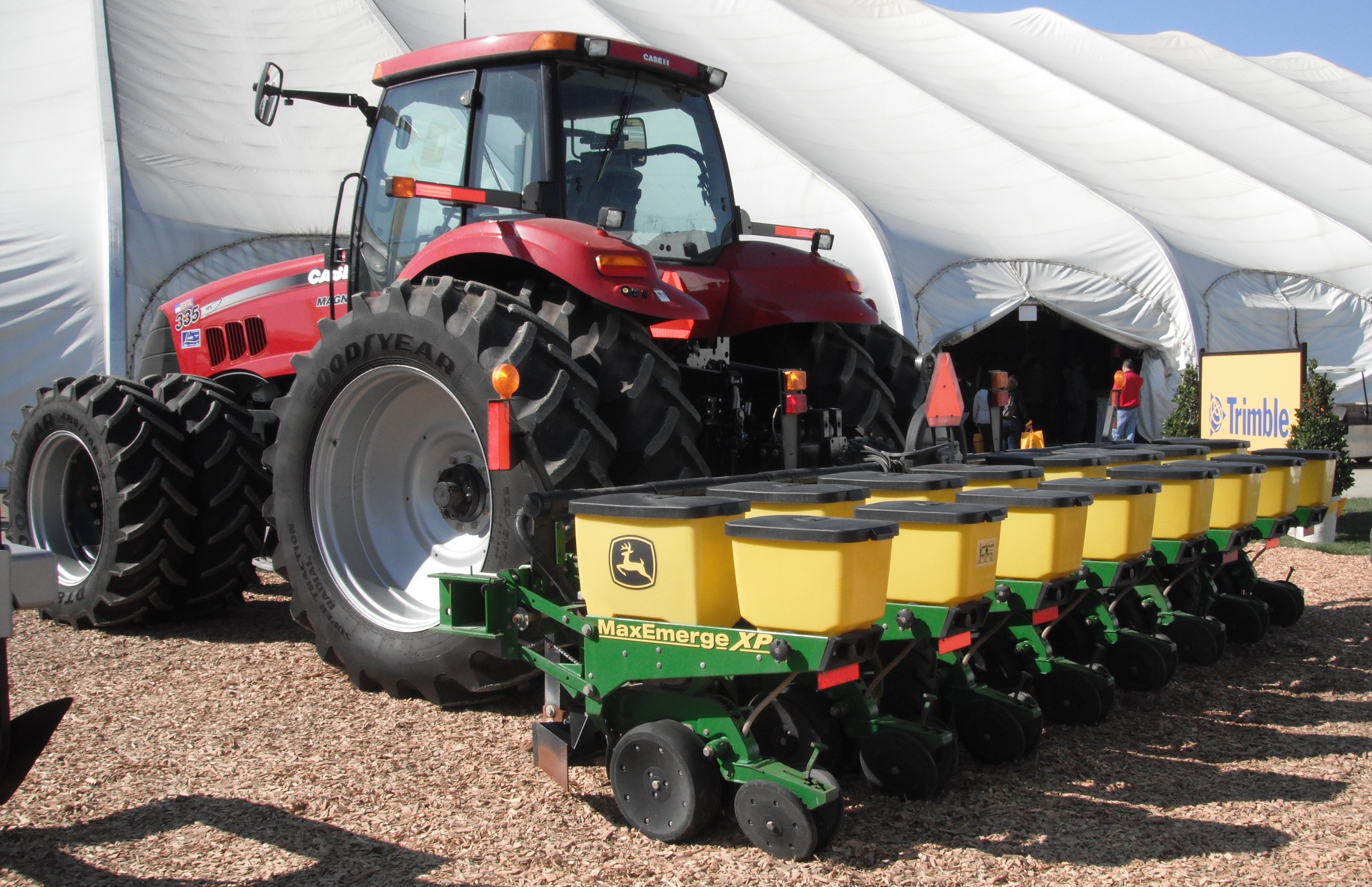 John Deere Planter with Case IH Tractor